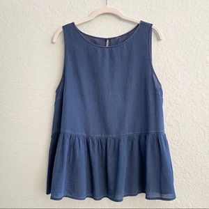 Old Navy Peplum Tank Top Chambray